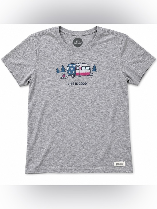 Life Is Good Tops - Life Is Good Women’s Gray Camper Graphic T-Shirt Size S Casual Short Sleeve Tee